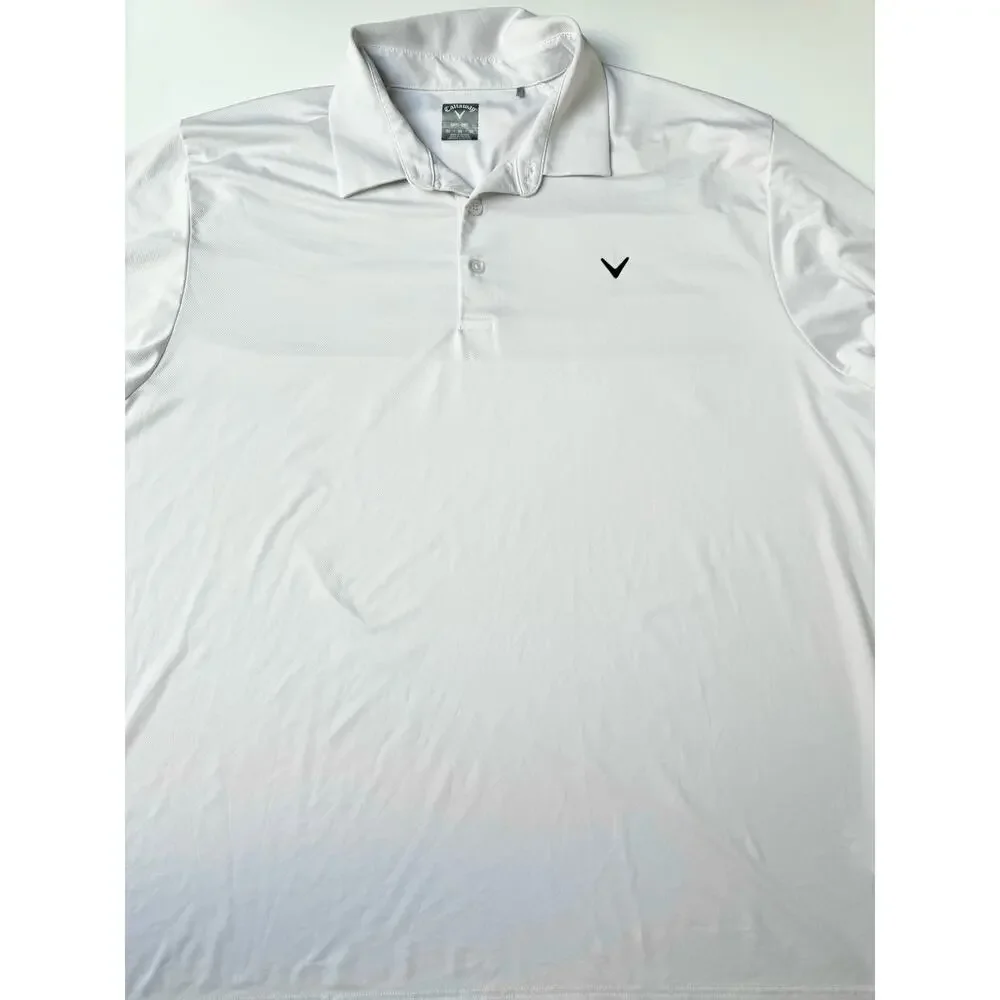 Callaway Men's Swing Tech Solid White Opti Dri Polo 3X - Picture 3 of 10